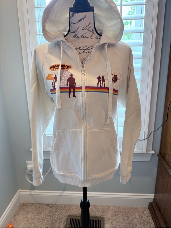 Marvel Tops - Marvel White Hoodie with Orange 'Guardians of the Galaxy' Trim. Size S